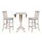 International Concepts Round 42 in Rd Ped Bar Ht Table, 2 Bar Ht Stools, Unfinished, Ready to Finish, 42 in W, 42 in L, Wood K-42DPT-11-S103-2 - alternate 3
